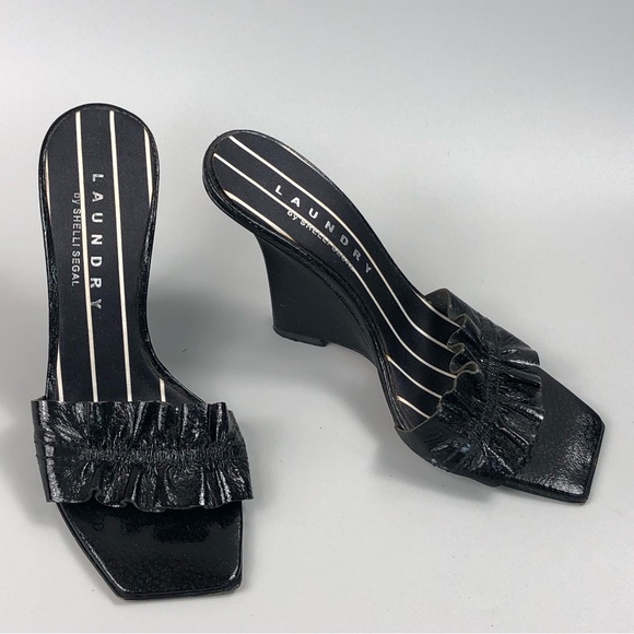 Laundry By Shelli Segal Square Toe Wedge Sandals Size 5.5M - Picture 7 of 7